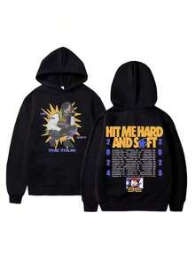 Hit Me Hard And Softs Tour Graphic Hoodie Men's Women Clothing Hoodies Hip Hop Oversized Sweatshirt Fashion Streetwear Fans Gift Hoodies For Men Black Hoodie For Women Men's Hoodie - Black - View 1