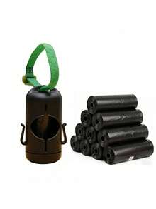 حقيبة تنظيف الحيوانات الأليفة مع موزع (كيس براز الكلاب) - 15 عبوة، مقاومة للتسرب بشكل محسن، سهلة الحمل للخارج