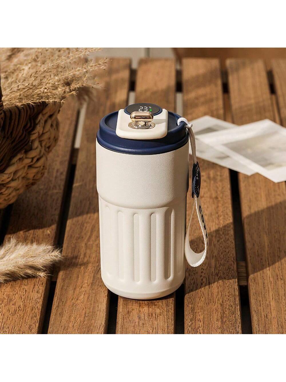 كوب قهوة 450 مل/15.2 أونصة مع شاشة درجة الحرارة، ك...