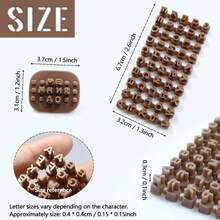 字母印章套装，适用于粘土、字母数字陶艺印章，陶瓷聚合物粘土工具，小型压模翻糖压花器，字母印章，DIY饼干模具 - 咖啡棕 - 查看 3