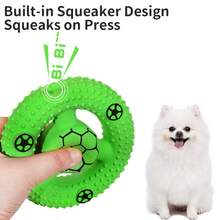 1pc Pet Funny Squeaky Chew Toy, Steering Wheel Shaped Dog Toy, Small Dog Interactive Toy For Boredom Relief, Soft & Elastic Rubber Material For Teeth Cleaning & Chewing, Suitable For Medium & Small Dogs - Multicolor - View 3