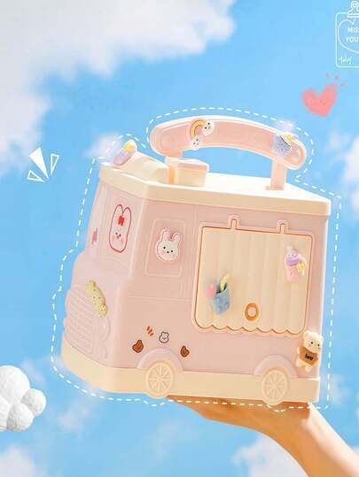 1個 パスワード式貯金箱 ロック付き、コイン貯金箱 ホームデコレーション、ランダムステッカー付き