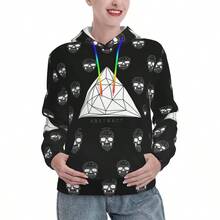- Sudaderas poligonales con diseo de calavera de cristal para mujer, sudadera de manga larga con bolsillo - M - Ver 1