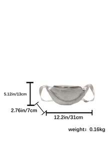 Túi đeo chéo xích kim cương đen mùa hè dành cho nữ, túi đeo hông phù hợp cho học sinh, sinh viên, đi làm, mua sắm, du lịch, thể thao - Bạc - Xem 9