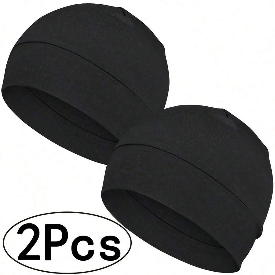 2pcs Unisex Lightweight Breathable Sleep Cap, Suitable For Chemotherapy Hair Loss - A - View 1