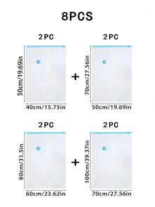 8-Piece Set/1 Vacuum Compression Bag, Travel Storage Bag, Clothing Storage Bag, Household Luggage Bag, Reusable Vacuum Compression Bag That Saves 80% Space, Suitable For Coats, Shirts, Quilts, Pants, Home, Dormitory, Wall Cabinets, Wardrobes, Bedrooms, Bathrooms, Travel Accessories, Home Storage, Back To School Season - Multicolor - View 23