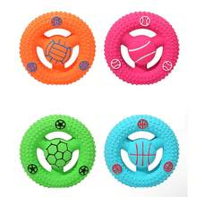 1pc Pet Funny Squeaky Chew Toy, Steering Wheel Shaped Dog Toy, Small Dog Interactive Toy For Boredom Relief, Soft & Elastic Rubber Material For Teeth Cleaning & Chewing, Suitable For Medium & Small Dogs - Multicolor - View 5