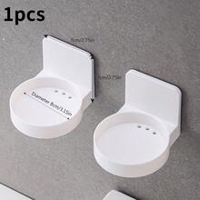 No Drill Wall Mounted Storage Rack - Plastic Modern Design Bathroom Kitchen Organizer Rack, Space Saving Shampoo Cosmetics Shelf, Simple Easy Install Bathroom Organizer Rack, Sturdy , Minimalist Style - White - View 12