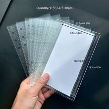 1本A6透明贴纸簿，活页夹，印章簿，贴纸背衬，集邮册，口袋本，3D贴纸，贴纸书，照片收纳袋，书皮，集换式卡牌盒，可用作相册、预算计划本、日记本、笔记本、办公用品 - 彩色 - 查看 18