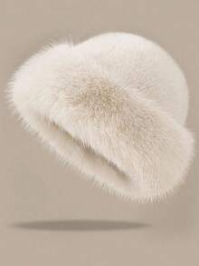 1pc Faux Fur Fashion Hat, New Fluffy Cap, Women's Warm Autumn/Winter, Cute Furry Hat, Cold-Proof Outfit - Multicolor - View 8
