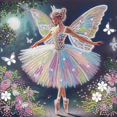 Elegant Dancer Diamond Painting Kit - DIY Handcraft, Includes Asymmetrical Diamonds, 11.8 Inch Canvas, Suitable For Home Decor In Living Room, Bedroom Or Study, Ideal Gift For Family And Friends, Living Room Art | Elegant Dancer Design | Frameless