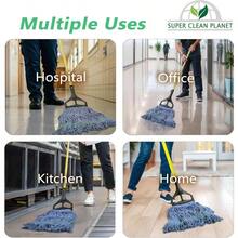 Super Clean Planet Heavy Duty Mop Head Refill 3-Pack Industrial Blue Cotton Looped-End Wet Mop Heads For General Commercial Janitorial And Floor Cleaning - Màu xanh lam - Xem 6