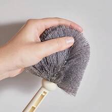 Angled Toilet Brush, Soft Bristle Long Handle Toilet Brush, Wall-Mounted Cleaning Tool - Multicolor - View 2