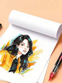 72pcs/Set Small Black Box Acrylic Marker Pens, A Watercolor Pen Designed Specifically For Students And Artists, With Soft Tips For Painting - Multicolor - View 4