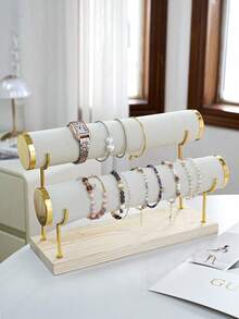 高端精致木质天鹅绒手镯展示架，用于在家中展示手镯、脚链和珠宝首饰 - 彩色 - 查看 7