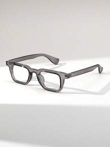 1 Pair Men's Rectangular Small Frame Retro Personalized Street Style Fashion Flat Glasses - Clear - View 2