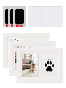 2pcs A Specially Designed Photo Frame For Pet Cat And Dog Paw Prints, Suitable For DIY Hand And Foot Print Hangers For One-Year-Old Babies. This Exquisite Frame Is Made Of High-Quality Wooden Material With A Smooth And Delicate Surface, Providing A Comfortable Feel. The Inner Side Of The Frame Is Lined With Soft Velvet Padding To Protect The Prints From Scratches. - Multicolor - View 18