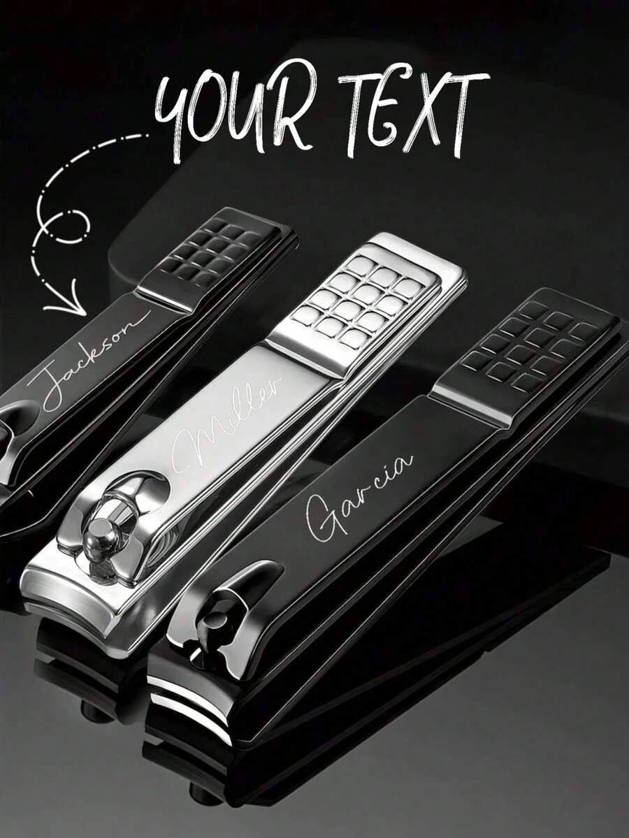 定制款不锈钢时尚高端指甲钳，扁平修剪夹，便捷指甲钳，可定制姓名/文字，情人节惊喜小礼物 - 彩色 - 查看 1