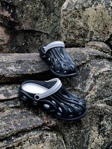 XIXITIAO 1双镂空休闲多功能透气凉鞋，时尚户外软底防滑沙滩徒步鞋 - 黑與白 - 查看 5