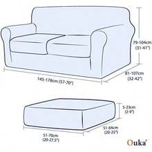 Ouka - Fundas de sofá de 3 Piezas para sofá de 2 Cojines Separados, Lavable a máquina, Funda Protectora Suave de Muebles para Perros (, Azul Claro)(Mediano Azul marino) - Multicolor - Ver 3