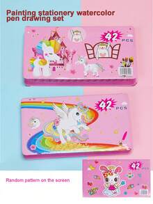 1 Set/168/68/42pcs Watercolor Pens, Art Painting Tools, Stationery Gift Painting Set, Writing Tools, School Supplies (Box Color And Pattern Shipped Randomly), Xmas Stocking Fillers, Funny, Xmas Stocking Fillers, Stocking Filler, Stocking Fillers Squishies, Search, Boys' Stocking Fillers, Girls' Stocking Fillers,Back To School,Children's Gifts