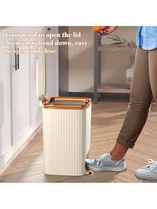 Senmeo 12L Rust-Proof Pedal Trash Can (Light Luxury), Large-Capacity For Small Spaces - Màu vàng - Xem 7