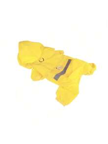 Manteau imperméable pour chien, manteau de pluie réfléchissant, manteau de pluie à double couche pour chien, manteau de pluie pour animaux de compagnie adapté aux petits chiens, veste de pluie pour animaux de compagnie avec capuche respirante - Jaune citron - Voir 12
