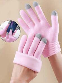 1 Pair Moisturizing & Whitening Foot Mask With Essential Oils, Suitable For Dry & Cracked Feet Care, Gel Heel & Leg Warmer For Foot Hydration - Pink - View 6