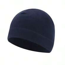 1pc Unisex Windproof Warm Solid Color Fleece Hat With Matching Gloves, Thickened Winter Earflap Hat, Great Gift - A - View 13