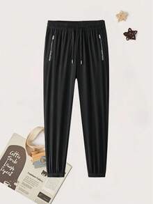 女士户外裤，抽绳腰带，拉链口袋，适合远足、办公、聚会等场合。 - 黑色 - 查看 7