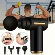 Electric Massage Machine With Replacement Heads, 1Set Portable Handheld Comfort Muscle Massage Gun - màu đen - Xem 2