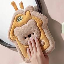 1 Piece Double-Layer Hand Towel Absorbent Quick-Dry Thickened New Children's Square Towel Coral Fleece Cartoon Cute Hand Towel - Gấu Nhỏ - Xem 1