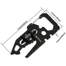 Llavero con mosquetn multiherramientas 13 en 1, abridor de botellas multiusos, llave inglesa, destornillador, herramientas para senderismo, camping, viajes, aventuras y ciclismo. - inicial - Ver 3