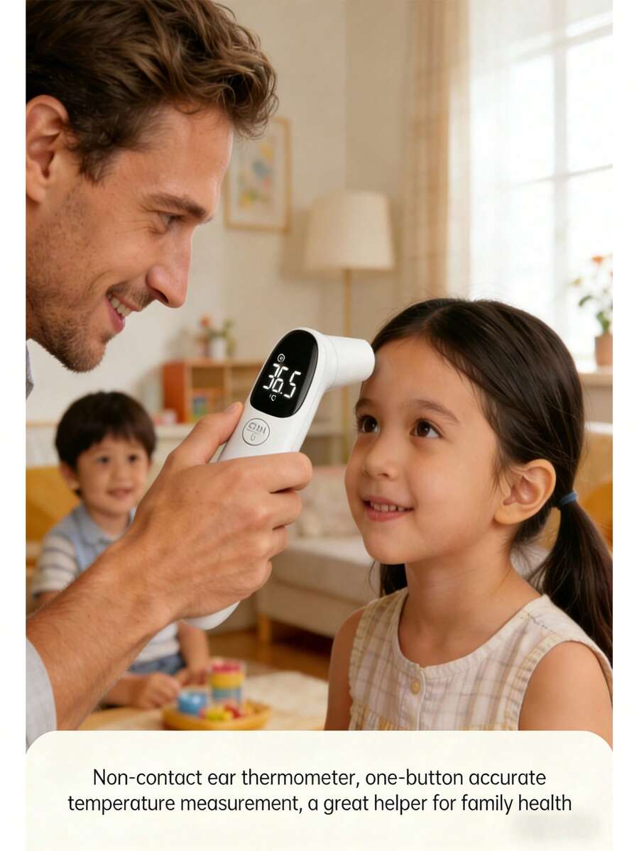 Non-Contact Handheld Mini Digital Thermometer, Quickly Measures Forehead And Ear Temperature - Multicolor - View 1