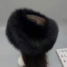 RK8R 2026-Selling Furry Hollow Top Hat Faux Fox Fur Hat Band Thickened Warm Fake Fur Brimless Topless Hat For Women Winter - 白色 - 查看 7