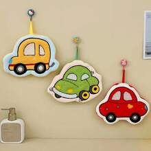 1 Pack Cute Cartoon Embroidered Car Bathroom Hand Towel Autumn Winter New Thickened Absorbent Kitchen Bathroom Towel - 紅色 - 查看 6
