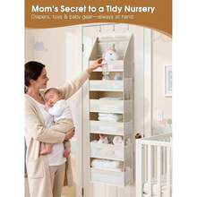 Giá treo đồ 6 tầng chịu lực cao với 13 ngăn lưới, sức chứa 55 lbs, thích hợp cho phòng trẻ em, phòng tắm, phòng ngủ và ký túc xá, màu be. - Màu be - Xem 3