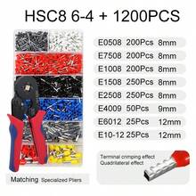 Bộ dụng cụ bấm cos cuộn 1800/800/450/200 cái - bao gồm kìm bấm tự điều chỉnh 4/6A chính xác và 200-1800 đầu cos ống cách điện VE. Lý tưởng để nối dây và bấm cos trong cải tạo nhà cửa, công việc công nghiệp, dự án DIY và sửa chữa ô tô. Phụ kiện cấp độ chuyên nghiệp đảm bảo kết nối an toàn và đáng tin cậy. Món quà hoàn hảo cho những quý ông chăm chỉ! - Nhiều màu - Xem 11