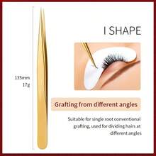 1/7Pcs Professional Eyelash Extension Tweezers Set Decor Anti-Static Dolphin Peacock Butterfly Lash Extension Precision Straight Curved Tweezers Cosmetic Makeup Tools - Gold - View 7