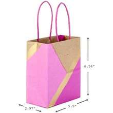 Hallmark 5EGB6201 Paquete de 8 bolsas de regalo pequeñas con mango rígido (color blanco)(rosa, dorado) - Multicolor - Ver 3