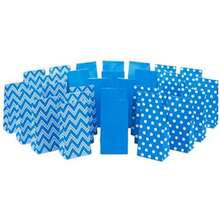 Hallmark - Bolsas de regalo con diseño de rayas rojas y blancas con pegatinas de etiqueta de regalo (30 bolsas, 30 etiquetas) para Navidad, día de San Valentín, cumpleaños, día de mayo, paquetes de(Azul) - Multicolor - Ver 4
