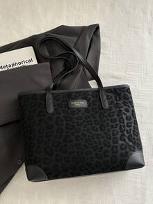 A New Women's Bag, Retro Fashion Leopard Print Large Capacity Tote Bag. Zip Opening, Lightweight Minimalist Shoulder Bag. Suitable For Daily Life Leisure, Commuting, Work And Student Use