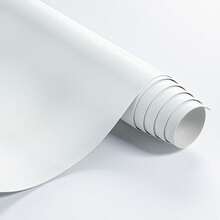 Matte weiße selbstklebende Tapete - abnehmbare Vinyl Abzieh- und Klebetapete, geeignet für Küchenarbeitsplatten, Schränke und Kleiderschränke - wasserfest, dick und langanhaltend - in verschiedenen Größen erhältlich - Weiss - Übersicht 1