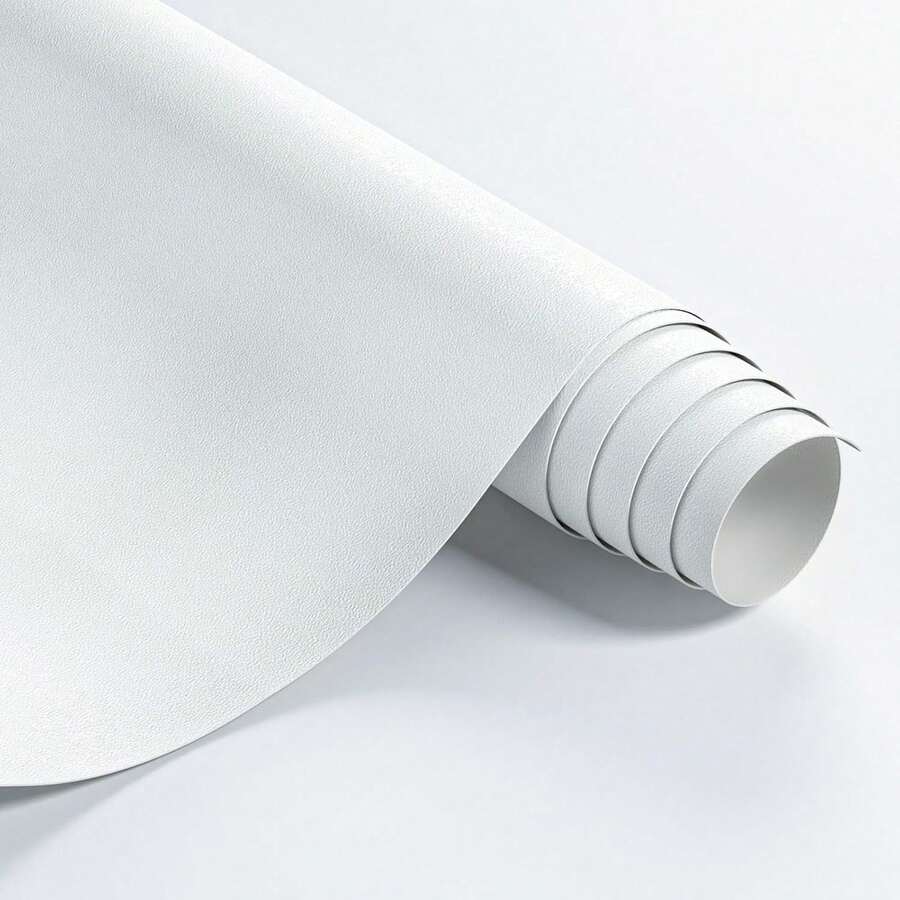 Matte weiße selbstklebende Tapete - abnehmbare Vinyl Abzieh- und Klebetapete, geeignet für Küchenarbeitsplatten, Schränke und Kleiderschränke - wasserfest, dick und langanhaltend - in verschiedenen Größen erhältlich - Weiss - Übersicht 1