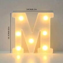 1pc 16cm LED Letter Light, Illuminated Alphabet & Number Night Light, Suitable For Home, Bar, Wedding, Proposal, Birthday Party Decor, Living Room, Bedroom [No Battery Included] - Letter Lights - View 18