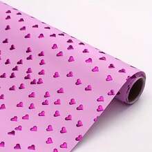 1卷多用途大尺寸包装纸，优雅心形设计系列，适合母亲节、父亲节、情人节礼物 - 彩色 - 查看 5