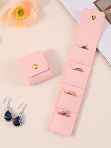 1PC Mini Compartment Jewelry Bag, Simple Portable Ring Storage Bag, Travel Earring Jewelry Storage Bag
