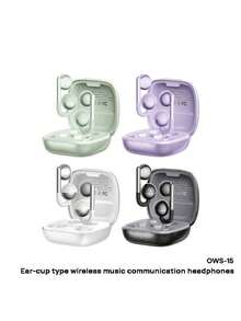 REMAX Auriculares inalámbricos con clip OWS-15: transmisión de sonido direccional sin fugas de sonido, cancelación de ruido ENC para llamadas, batería de duración ultralarga, diseño ergonómico, adecuados para correr, deportes y uso diario. - Verde - Ver 4