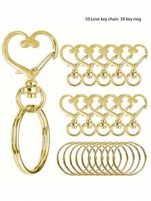 20/100pcs Set Of Heart-Shaped Rotating Buckle Hook Strap Key Ring - Colored Metal Spring Buckle Suitable For DIY Handicrafts, Lanyards And Accessories - Zinc Alloy Lobster Deduction Ring In 4 Colors - Multicolor - View 12