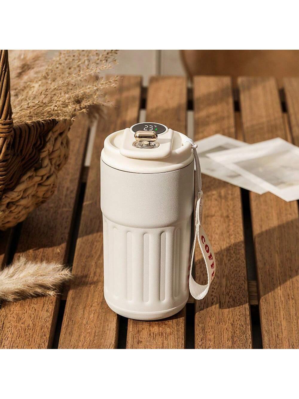 كوب قهوة 450 مل/15.2 أونصة مع شاشة درجة الحرارة، ك...